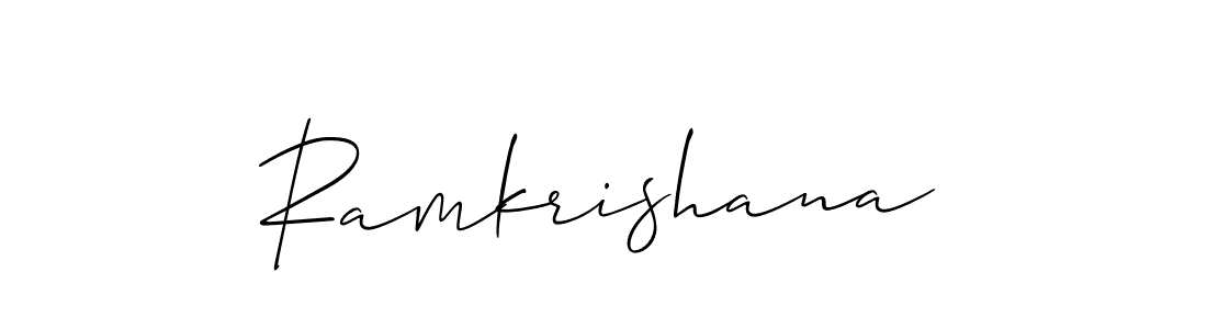 Make a beautiful signature design for name Ramkrishana. With this signature (Allison_Script) style, you can create a handwritten signature for free. Ramkrishana signature style 2 images and pictures png