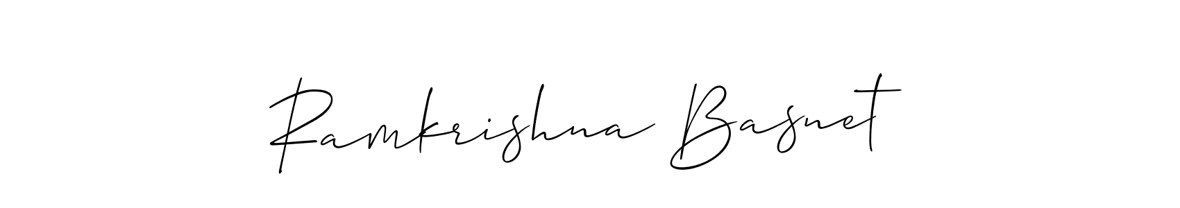 Create a beautiful signature design for name Ramkrishna Basnet. With this signature (Allison_Script) fonts, you can make a handwritten signature for free. Ramkrishna Basnet signature style 2 images and pictures png