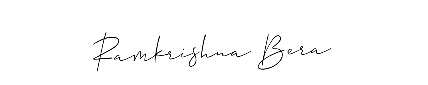 How to make Ramkrishna Bera name signature. Use Allison_Script style for creating short signs online. This is the latest handwritten sign. Ramkrishna Bera signature style 2 images and pictures png