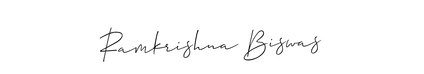 How to make Ramkrishna Biswas name signature. Use Allison_Script style for creating short signs online. This is the latest handwritten sign. Ramkrishna Biswas signature style 2 images and pictures png