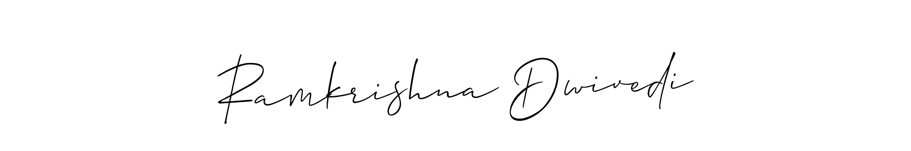 How to make Ramkrishna Dwivedi name signature. Use Allison_Script style for creating short signs online. This is the latest handwritten sign. Ramkrishna Dwivedi signature style 2 images and pictures png