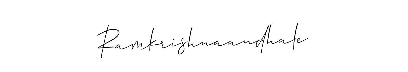 How to Draw Ramkrishnaandhale signature style? Allison_Script is a latest design signature styles for name Ramkrishnaandhale. Ramkrishnaandhale signature style 2 images and pictures png