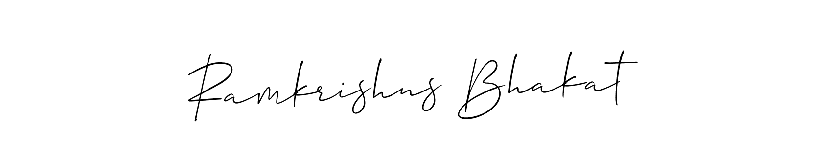 How to make Ramkrishns Bhakat signature? Allison_Script is a professional autograph style. Create handwritten signature for Ramkrishns Bhakat name. Ramkrishns Bhakat signature style 2 images and pictures png