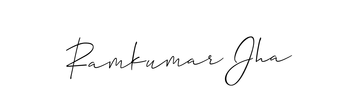 Use a signature maker to create a handwritten signature online. With this signature software, you can design (Allison_Script) your own signature for name Ramkumar Jha. Ramkumar Jha signature style 2 images and pictures png