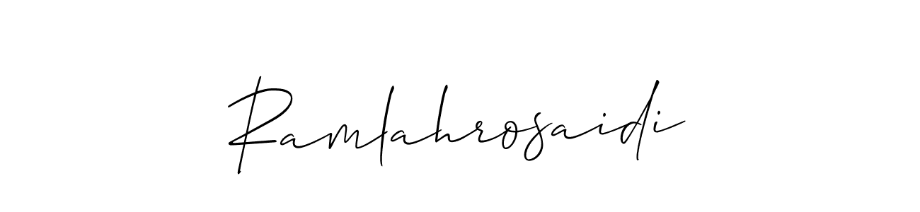 Make a short Ramlahrosaidi signature style. Manage your documents anywhere anytime using Allison_Script. Create and add eSignatures, submit forms, share and send files easily. Ramlahrosaidi signature style 2 images and pictures png