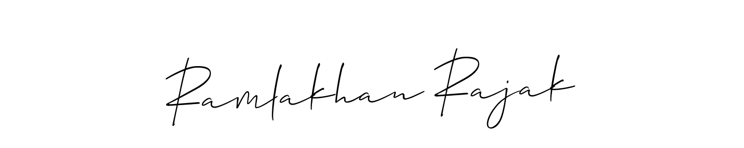 How to make Ramlakhan Rajak name signature. Use Allison_Script style for creating short signs online. This is the latest handwritten sign. Ramlakhan Rajak signature style 2 images and pictures png