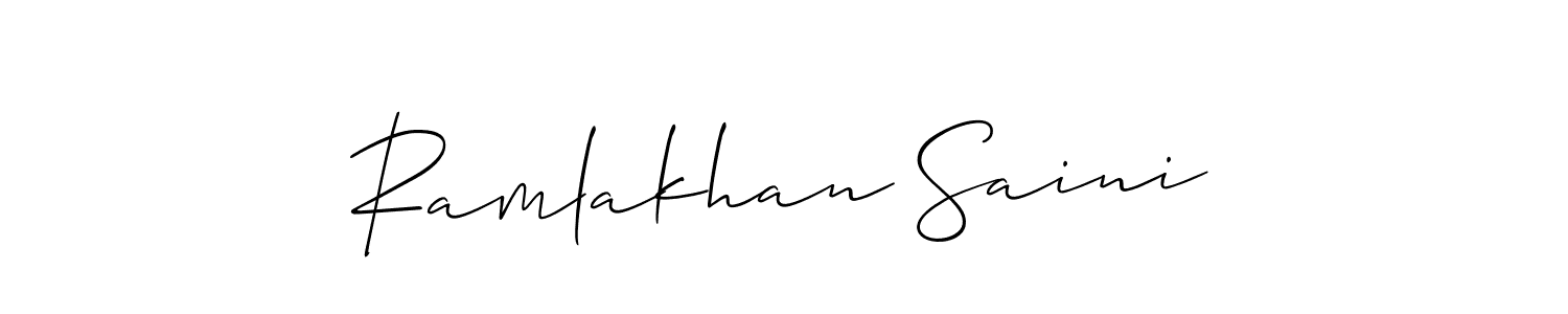 How to Draw Ramlakhan Saini signature style? Allison_Script is a latest design signature styles for name Ramlakhan Saini. Ramlakhan Saini signature style 2 images and pictures png