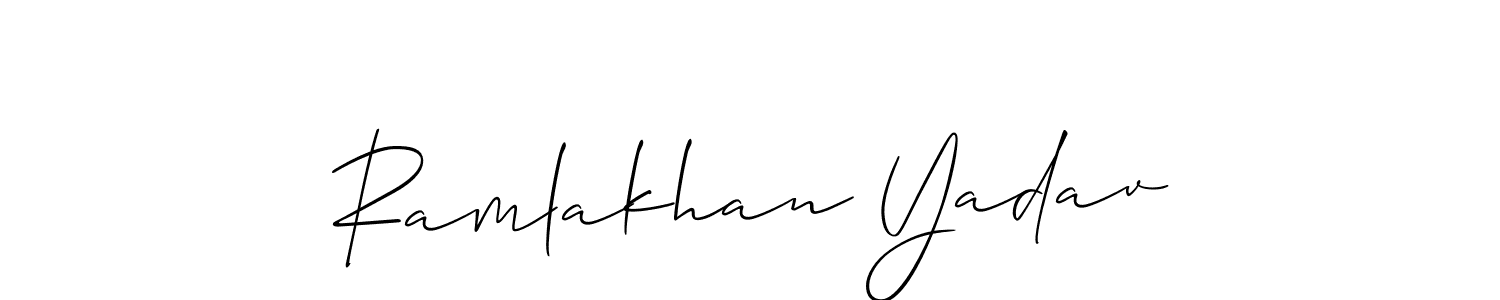 It looks lik you need a new signature style for name Ramlakhan Yadav. Design unique handwritten (Allison_Script) signature with our free signature maker in just a few clicks. Ramlakhan Yadav signature style 2 images and pictures png