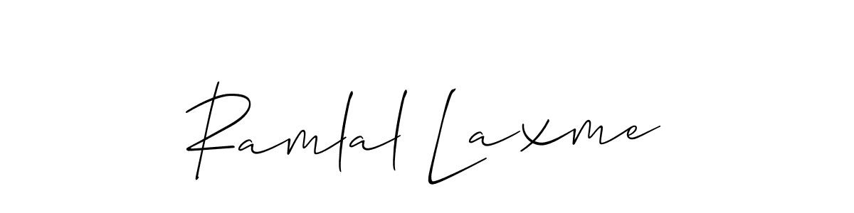 Allison_Script is a professional signature style that is perfect for those who want to add a touch of class to their signature. It is also a great choice for those who want to make their signature more unique. Get Ramlal Laxme name to fancy signature for free. Ramlal Laxme signature style 2 images and pictures png