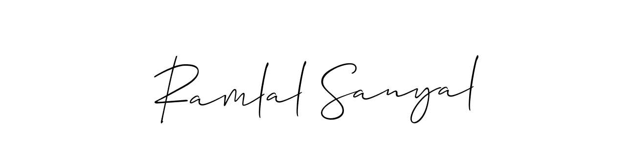How to Draw Ramlal Sanyal signature style? Allison_Script is a latest design signature styles for name Ramlal Sanyal. Ramlal Sanyal signature style 2 images and pictures png