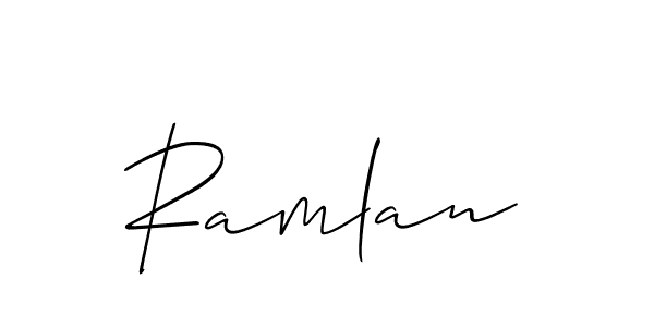 Also we have Ramlan name is the best signature style. Create professional handwritten signature collection using Allison_Script autograph style. Ramlan signature style 2 images and pictures png