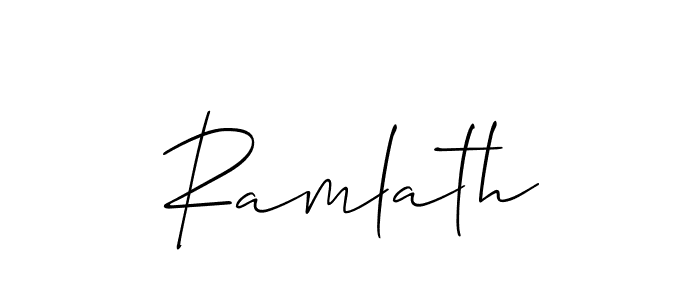 Use a signature maker to create a handwritten signature online. With this signature software, you can design (Allison_Script) your own signature for name Ramlath. Ramlath signature style 2 images and pictures png