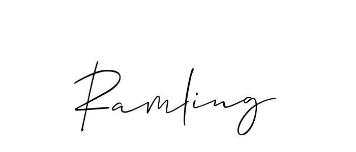 Create a beautiful signature design for name Ramling. With this signature (Allison_Script) fonts, you can make a handwritten signature for free. Ramling signature style 2 images and pictures png