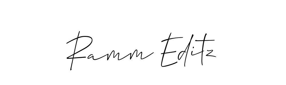 How to make Ramm Editz name signature. Use Allison_Script style for creating short signs online. This is the latest handwritten sign. Ramm Editz signature style 2 images and pictures png