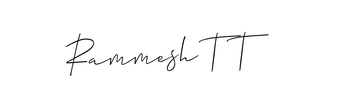 How to make Rammesh T T name signature. Use Allison_Script style for creating short signs online. This is the latest handwritten sign. Rammesh T T signature style 2 images and pictures png