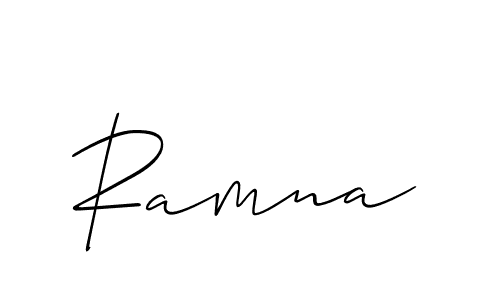 Create a beautiful signature design for name Ramna. With this signature (Allison_Script) fonts, you can make a handwritten signature for free. Ramna signature style 2 images and pictures png