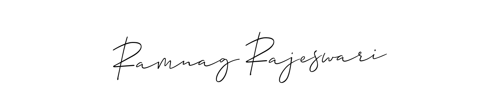 Make a beautiful signature design for name Ramnag Rajeswari. With this signature (Allison_Script) style, you can create a handwritten signature for free. Ramnag Rajeswari signature style 2 images and pictures png