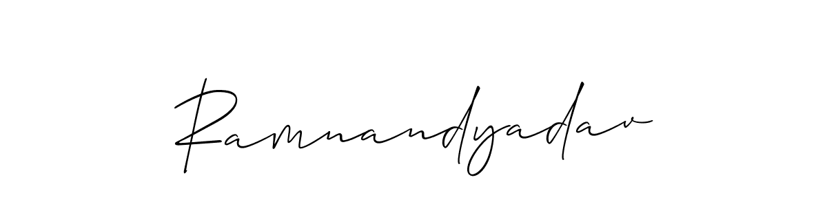 Create a beautiful signature design for name Ramnandyadav. With this signature (Allison_Script) fonts, you can make a handwritten signature for free. Ramnandyadav signature style 2 images and pictures png