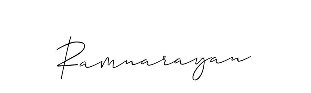 Create a beautiful signature design for name Ramnarayan. With this signature (Allison_Script) fonts, you can make a handwritten signature for free. Ramnarayan signature style 2 images and pictures png
