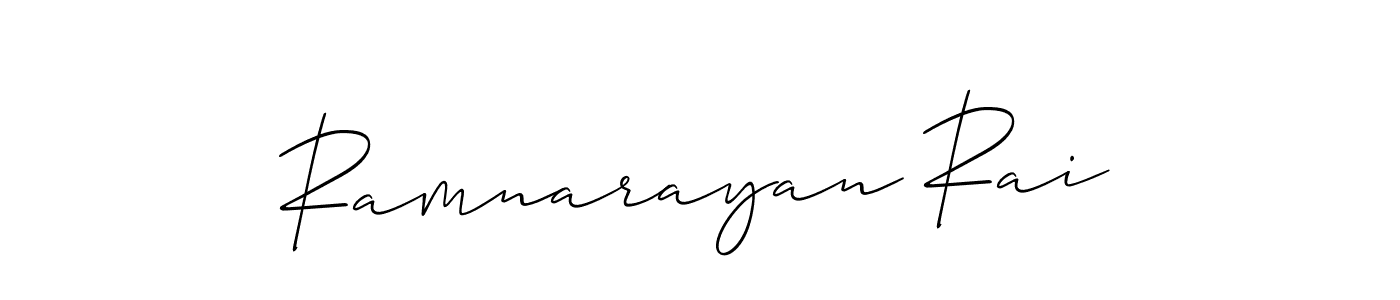 Use a signature maker to create a handwritten signature online. With this signature software, you can design (Allison_Script) your own signature for name Ramnarayan Rai. Ramnarayan Rai signature style 2 images and pictures png