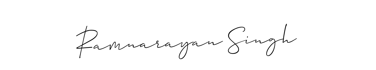 How to Draw Ramnarayan Singh signature style? Allison_Script is a latest design signature styles for name Ramnarayan Singh. Ramnarayan Singh signature style 2 images and pictures png