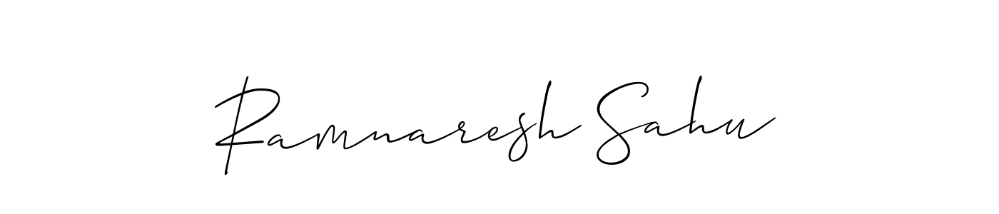 Make a beautiful signature design for name Ramnaresh Sahu. With this signature (Allison_Script) style, you can create a handwritten signature for free. Ramnaresh Sahu signature style 2 images and pictures png