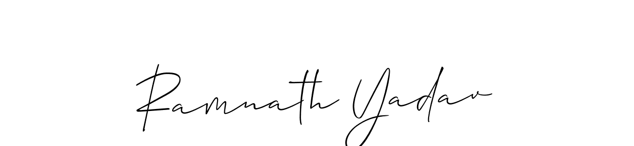 Design your own signature with our free online signature maker. With this signature software, you can create a handwritten (Allison_Script) signature for name Ramnath Yadav. Ramnath Yadav signature style 2 images and pictures png