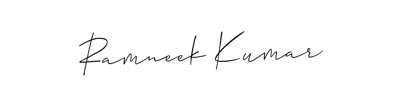 You should practise on your own different ways (Allison_Script) to write your name (Ramneek Kumar) in signature. don't let someone else do it for you. Ramneek Kumar signature style 2 images and pictures png