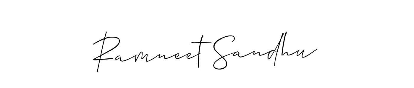 Make a beautiful signature design for name Ramneet Sandhu. With this signature (Allison_Script) style, you can create a handwritten signature for free. Ramneet Sandhu signature style 2 images and pictures png