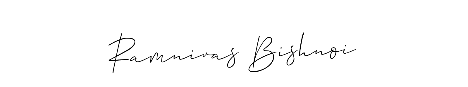 The best way (Allison_Script) to make a short signature is to pick only two or three words in your name. The name Ramnivas Bishnoi include a total of six letters. For converting this name. Ramnivas Bishnoi signature style 2 images and pictures png