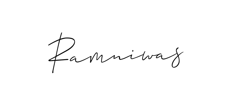 Ramniwas stylish signature style. Best Handwritten Sign (Allison_Script) for my name. Handwritten Signature Collection Ideas for my name Ramniwas. Ramniwas signature style 2 images and pictures png