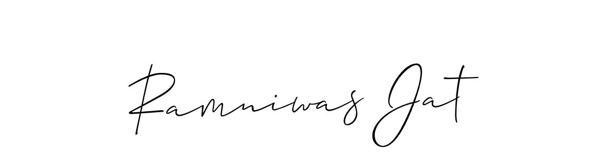Design your own signature with our free online signature maker. With this signature software, you can create a handwritten (Allison_Script) signature for name Ramniwas Jat. Ramniwas Jat signature style 2 images and pictures png