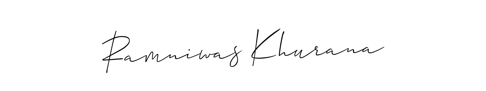 How to make Ramniwas Khurana signature? Allison_Script is a professional autograph style. Create handwritten signature for Ramniwas Khurana name. Ramniwas Khurana signature style 2 images and pictures png