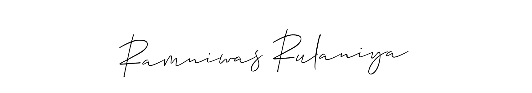 Also we have Ramniwas Rulaniya name is the best signature style. Create professional handwritten signature collection using Allison_Script autograph style. Ramniwas Rulaniya signature style 2 images and pictures png