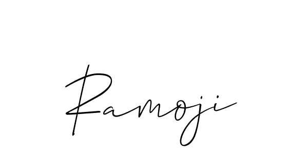 How to make Ramoji signature? Allison_Script is a professional autograph style. Create handwritten signature for Ramoji name. Ramoji signature style 2 images and pictures png