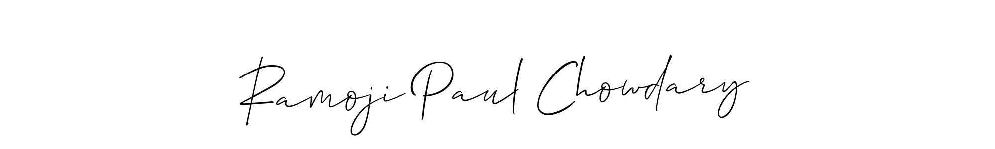 This is the best signature style for the Ramoji Paul Chowdary name. Also you like these signature font (Allison_Script). Mix name signature. Ramoji Paul Chowdary signature style 2 images and pictures png