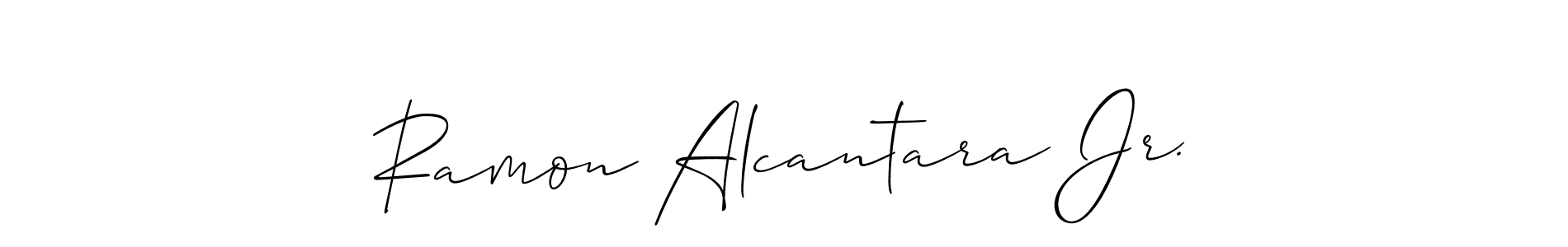 Use a signature maker to create a handwritten signature online. With this signature software, you can design (Allison_Script) your own signature for name Ramon Alcantara Jr.. Ramon Alcantara Jr. signature style 2 images and pictures png