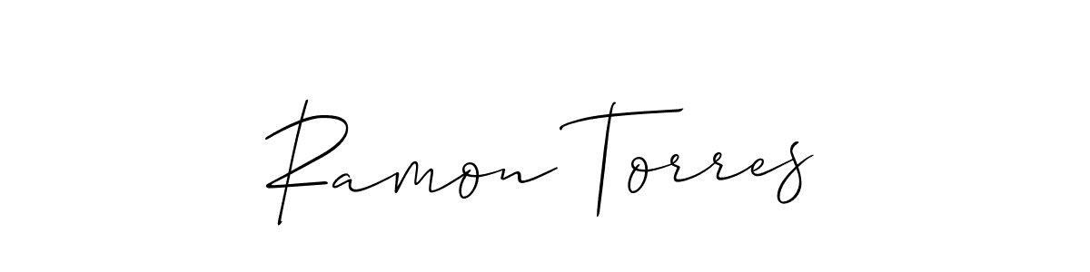 The best way (Allison_Script) to make a short signature is to pick only two or three words in your name. The name Ramon Torres include a total of six letters. For converting this name. Ramon Torres signature style 2 images and pictures png