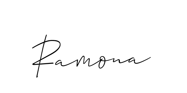 Make a beautiful signature design for name Ramona. With this signature (Allison_Script) style, you can create a handwritten signature for free. Ramona signature style 2 images and pictures png