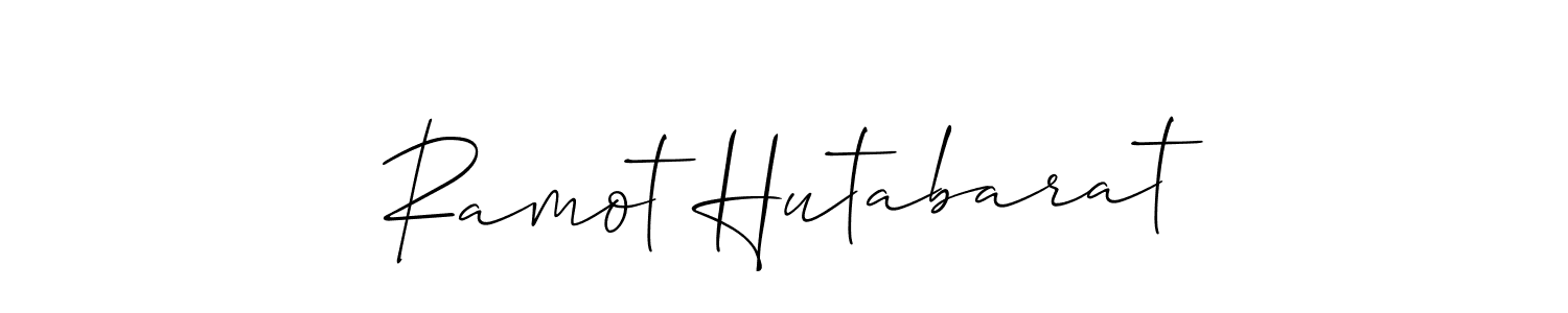 Allison_Script is a professional signature style that is perfect for those who want to add a touch of class to their signature. It is also a great choice for those who want to make their signature more unique. Get Ramot Hutabarat name to fancy signature for free. Ramot Hutabarat signature style 2 images and pictures png