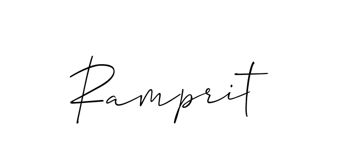 The best way (Allison_Script) to make a short signature is to pick only two or three words in your name. The name Ramprit include a total of six letters. For converting this name. Ramprit signature style 2 images and pictures png