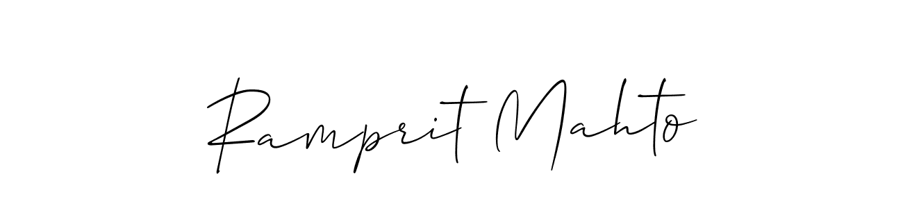 Create a beautiful signature design for name Ramprit Mahto. With this signature (Allison_Script) fonts, you can make a handwritten signature for free. Ramprit Mahto signature style 2 images and pictures png