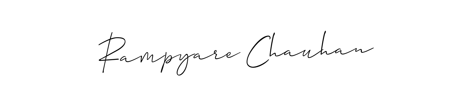 The best way (Allison_Script) to make a short signature is to pick only two or three words in your name. The name Rampyare Chauhan include a total of six letters. For converting this name. Rampyare Chauhan signature style 2 images and pictures png