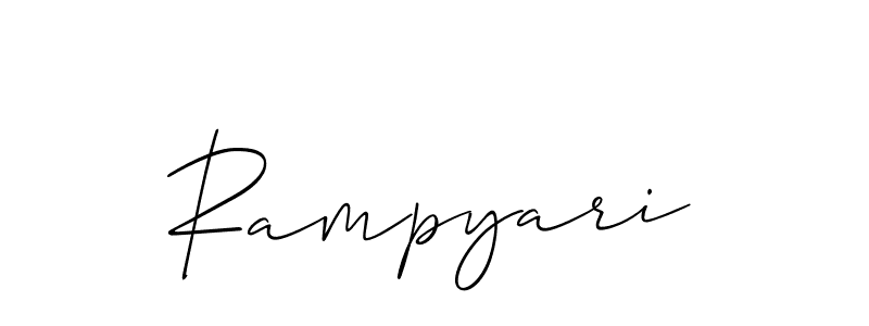 Make a beautiful signature design for name Rampyari. With this signature (Allison_Script) style, you can create a handwritten signature for free. Rampyari signature style 2 images and pictures png