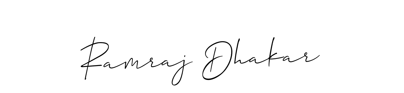 Use a signature maker to create a handwritten signature online. With this signature software, you can design (Allison_Script) your own signature for name Ramraj Dhakar. Ramraj Dhakar signature style 2 images and pictures png