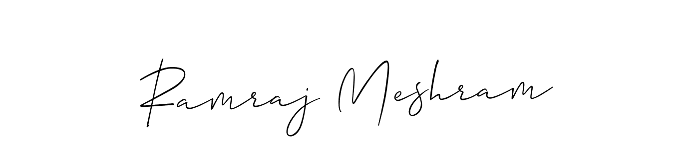 Also You can easily find your signature by using the search form. We will create Ramraj Meshram name handwritten signature images for you free of cost using Allison_Script sign style. Ramraj Meshram signature style 2 images and pictures png