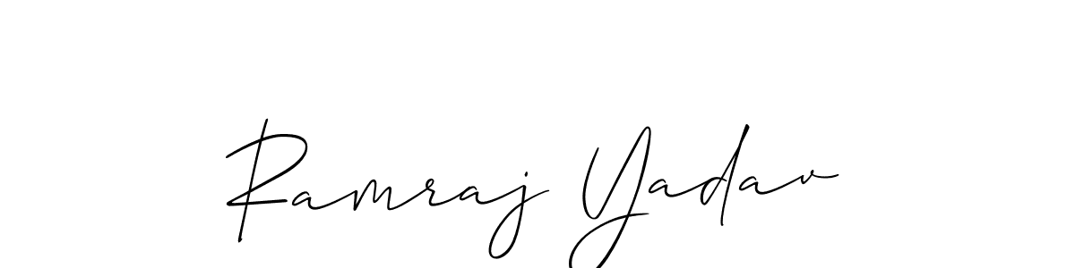 Use a signature maker to create a handwritten signature online. With this signature software, you can design (Allison_Script) your own signature for name Ramraj Yadav. Ramraj Yadav signature style 2 images and pictures png
