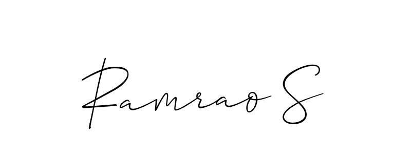 You should practise on your own different ways (Allison_Script) to write your name (Ramrao S) in signature. don't let someone else do it for you. Ramrao S signature style 2 images and pictures png