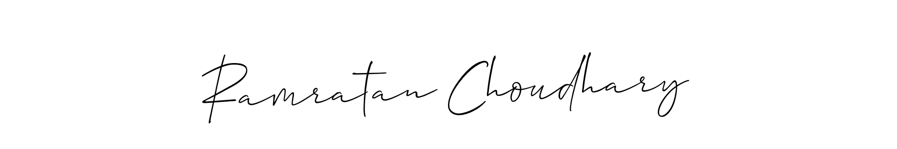 The best way (Allison_Script) to make a short signature is to pick only two or three words in your name. The name Ramratan Choudhary include a total of six letters. For converting this name. Ramratan Choudhary signature style 2 images and pictures png