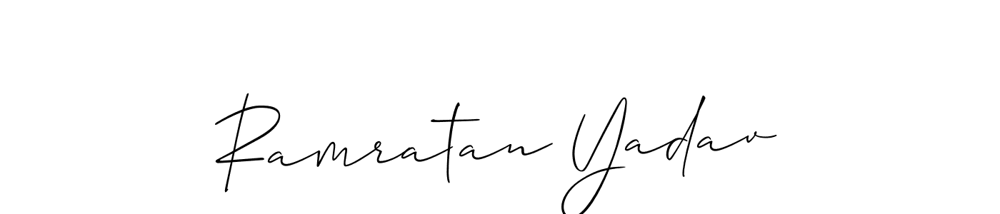 You should practise on your own different ways (Allison_Script) to write your name (Ramratan Yadav) in signature. don't let someone else do it for you. Ramratan Yadav signature style 2 images and pictures png